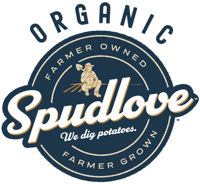 Organic Spudlove. We dig potatoes. Farmer Owned. Farmer Grown.